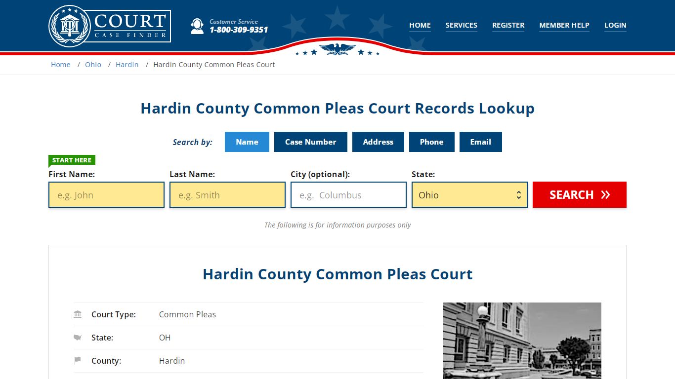 Hardin County Common Pleas Court Records Lookup